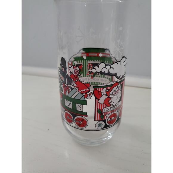 Vintage COKE / COCA-COLA McCrory Stores CHRISTMAS Santa GLASS TUMBLER - Set Of 3 - Picture 11 of 15